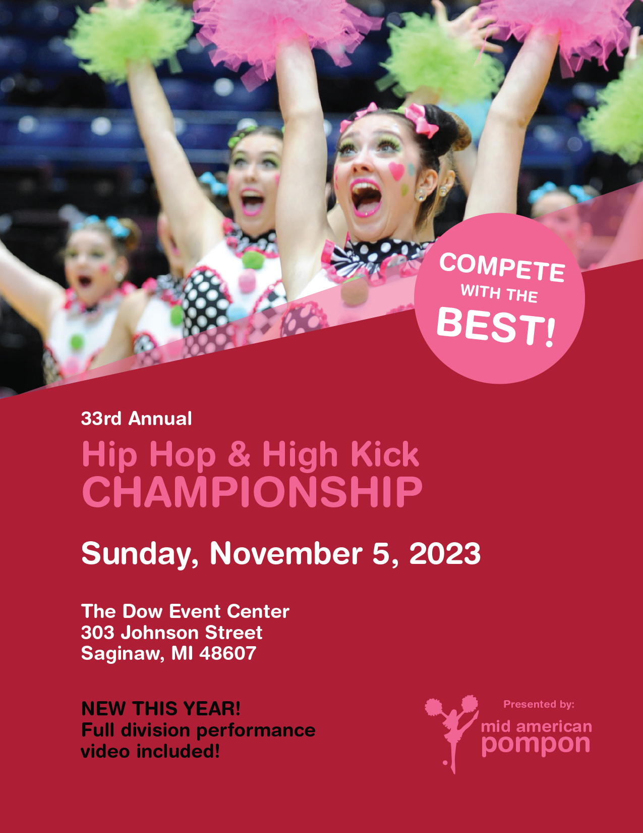 Hip Hop & High Kick championship Sunday, November 5, 2023